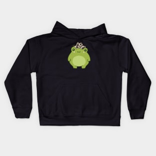 Yee-Haw Kawaii: Cute Frog Rocks a Cowboy Hat - A Charming Cottagecore Aesthetic for Cowboy and Cowgirl Hearts Kids Hoodie